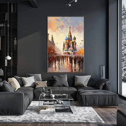 Vibrant Moscow Architecture Impressionism Cultural or Heritage Poster PosterGoat
