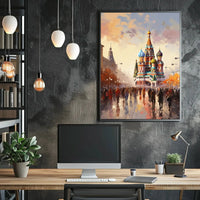 Vibrant Moscow Architecture Impressionism Cultural or Heritage Poster PosterGoat