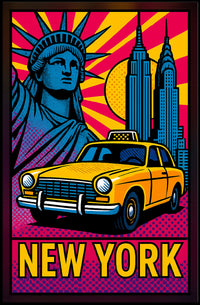 Vibrant New York Skyline Travel Poster PosterGoat