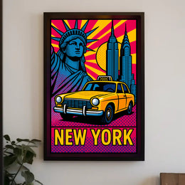 Vibrant New York Skyline Travel Poster PosterGoat
