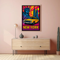 Vibrant New York Skyline Travel Poster PosterGoat
