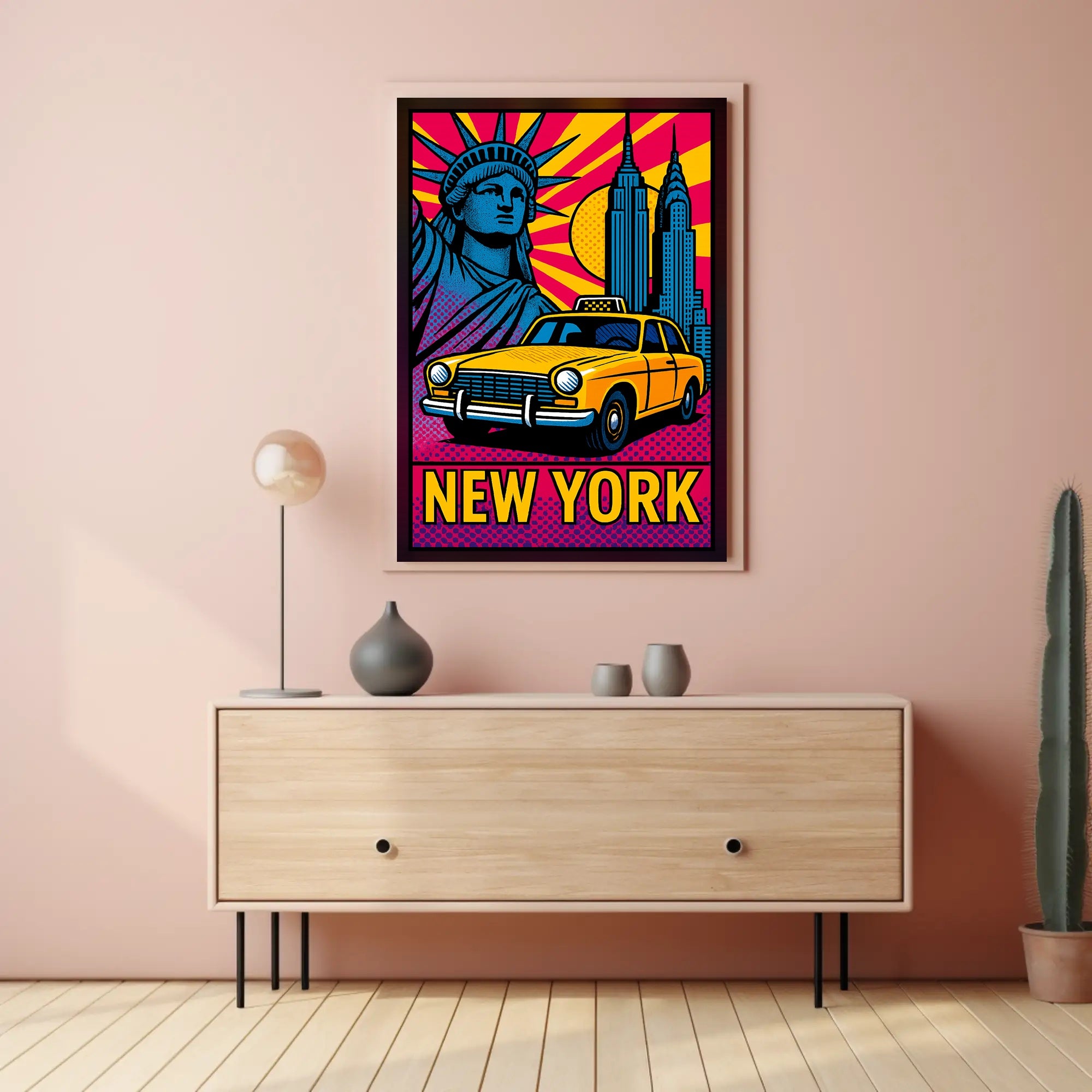 Vibrant New York Skyline Travel Poster PosterGoat
