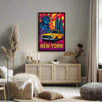 Vibrant New York Skyline Travel Poster PosterGoat