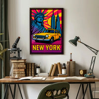 Vibrant New York Skyline Travel Poster PosterGoat