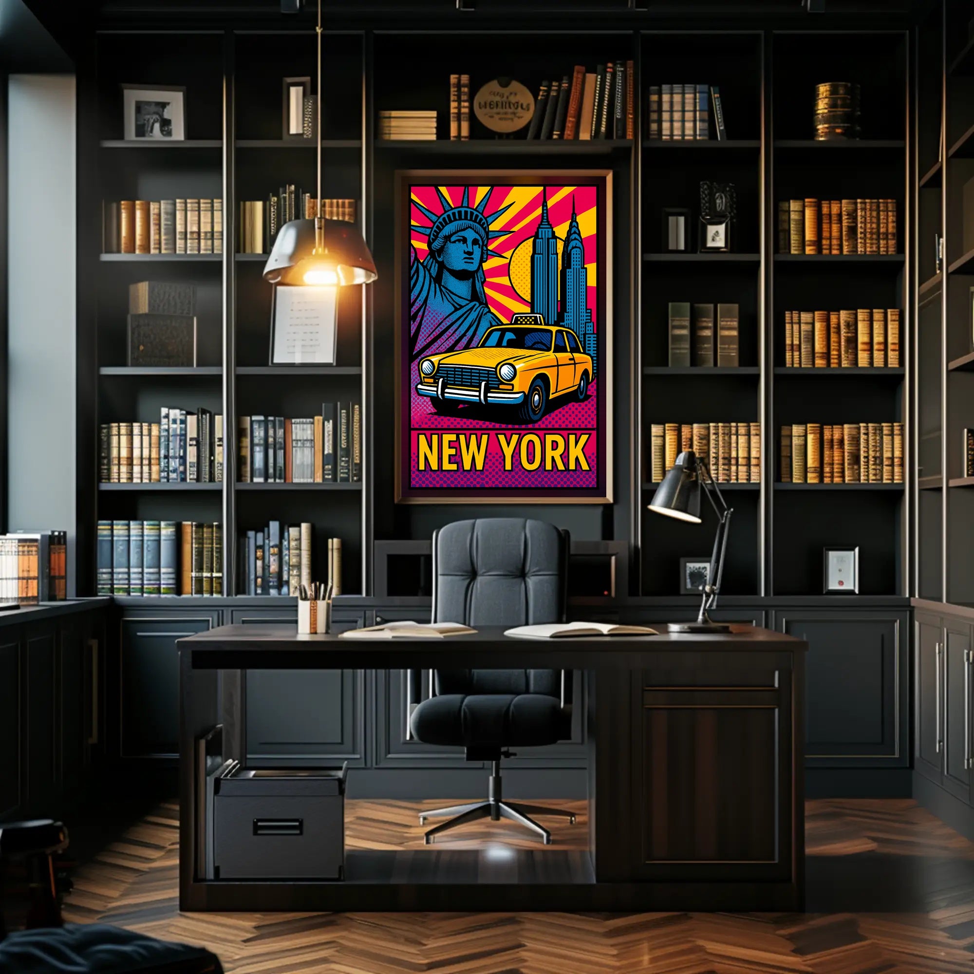 Vibrant New York Skyline Travel Poster PosterGoat