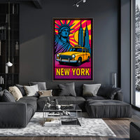 Vibrant New York Skyline Travel Poster PosterGoat
