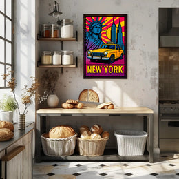 Vibrant New York Skyline Travel Poster PosterGoat
