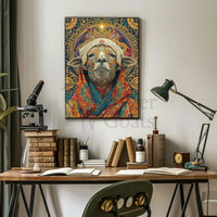 Vibrant Ornate Sheep Design Cultural or Heritage Poster PosterGoat