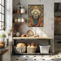 Vibrant Ornate Sheep Design Cultural or Heritage Poster PosterGoat