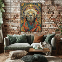 Vibrant Ornate Sheep Design Cultural or Heritage Poster PosterGoat