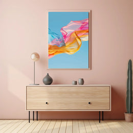 Vibrant Pastel Fabrics Abstract Artistic Poster PosterGoat