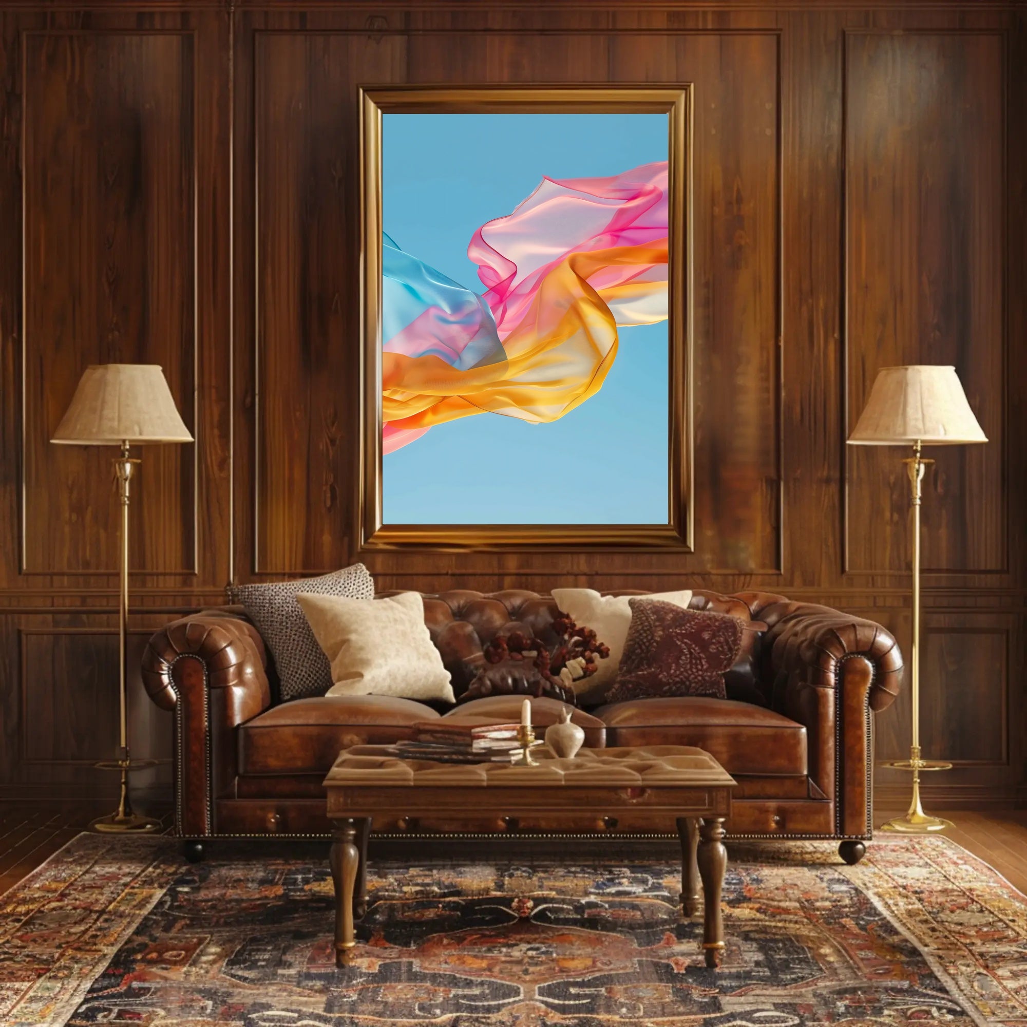 Vibrant Pastel Fabrics Abstract Artistic Poster PosterGoat