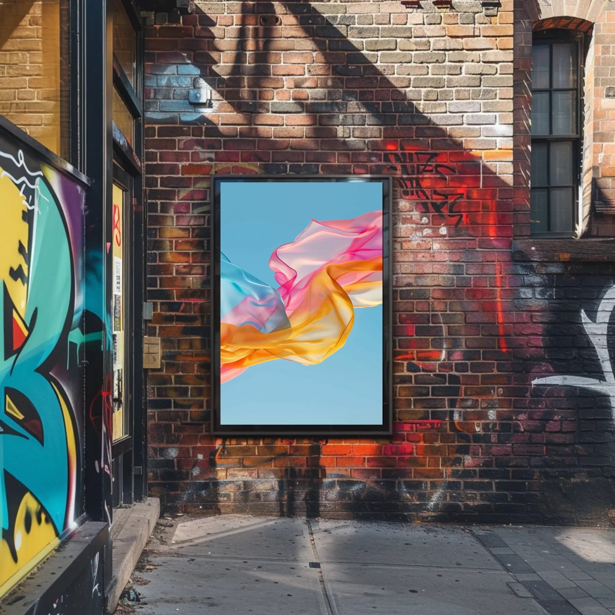 Vibrant Pastel Fabrics Abstract Artistic Poster PosterGoat