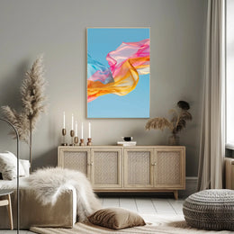 Vibrant Pastel Fabrics Abstract Artistic Poster PosterGoat