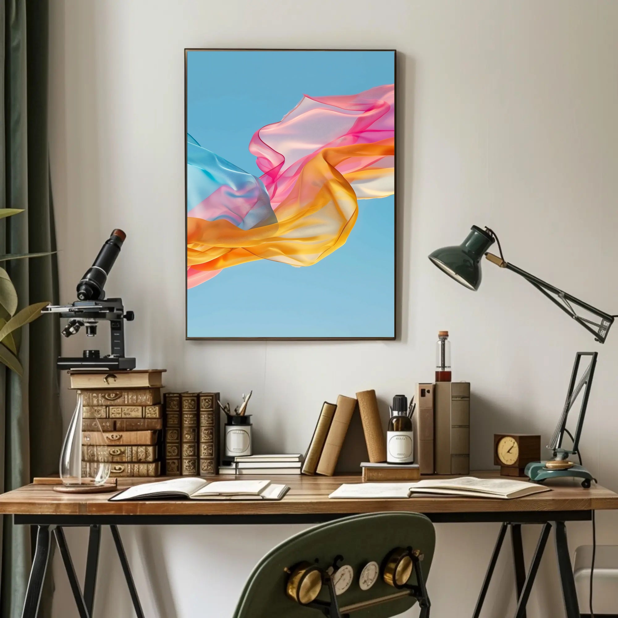 Vibrant Pastel Fabrics Abstract Artistic Poster PosterGoat