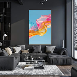 Vibrant Pastel Fabrics Abstract Artistic Poster PosterGoat