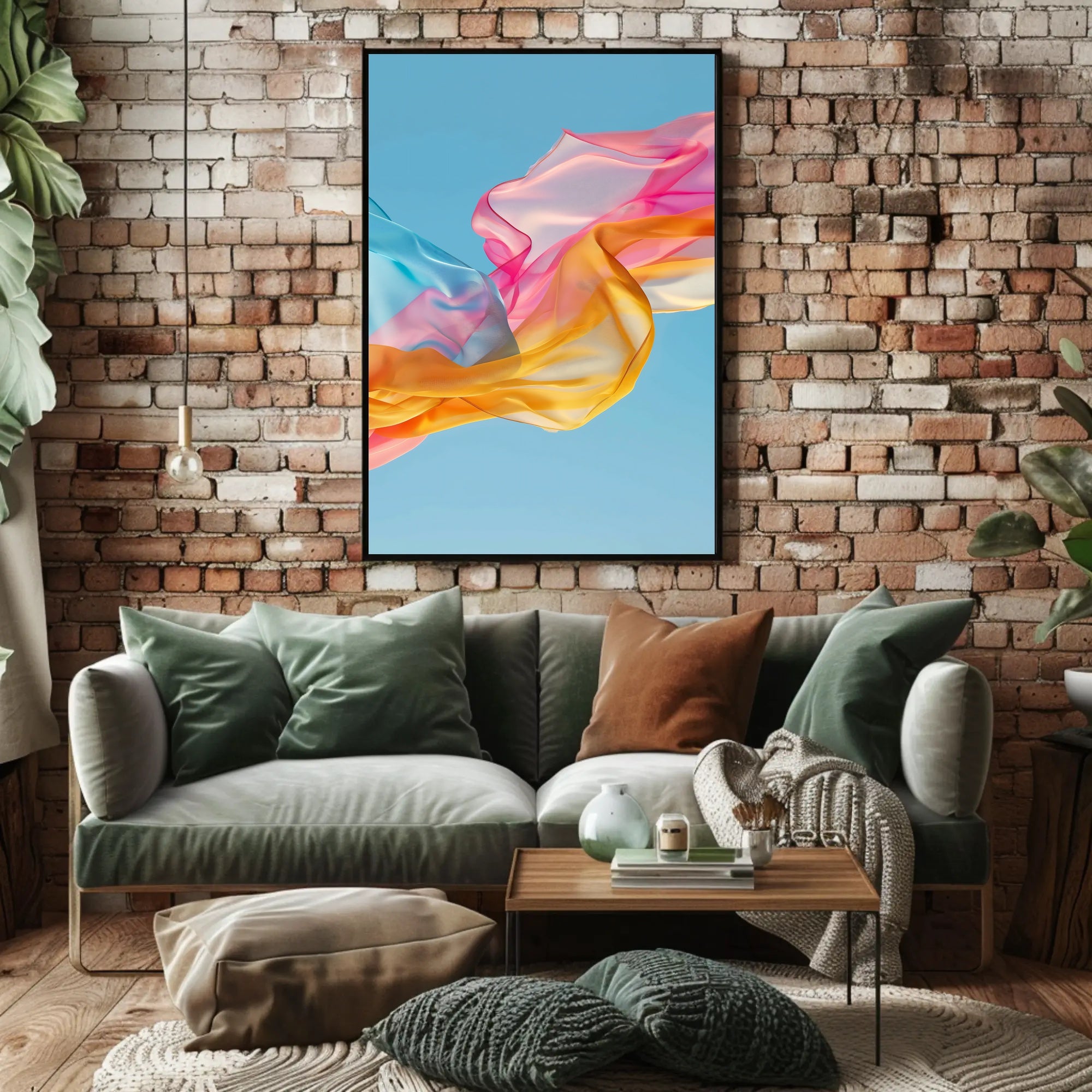 Vibrant Pastel Fabrics Abstract Artistic Poster PosterGoat