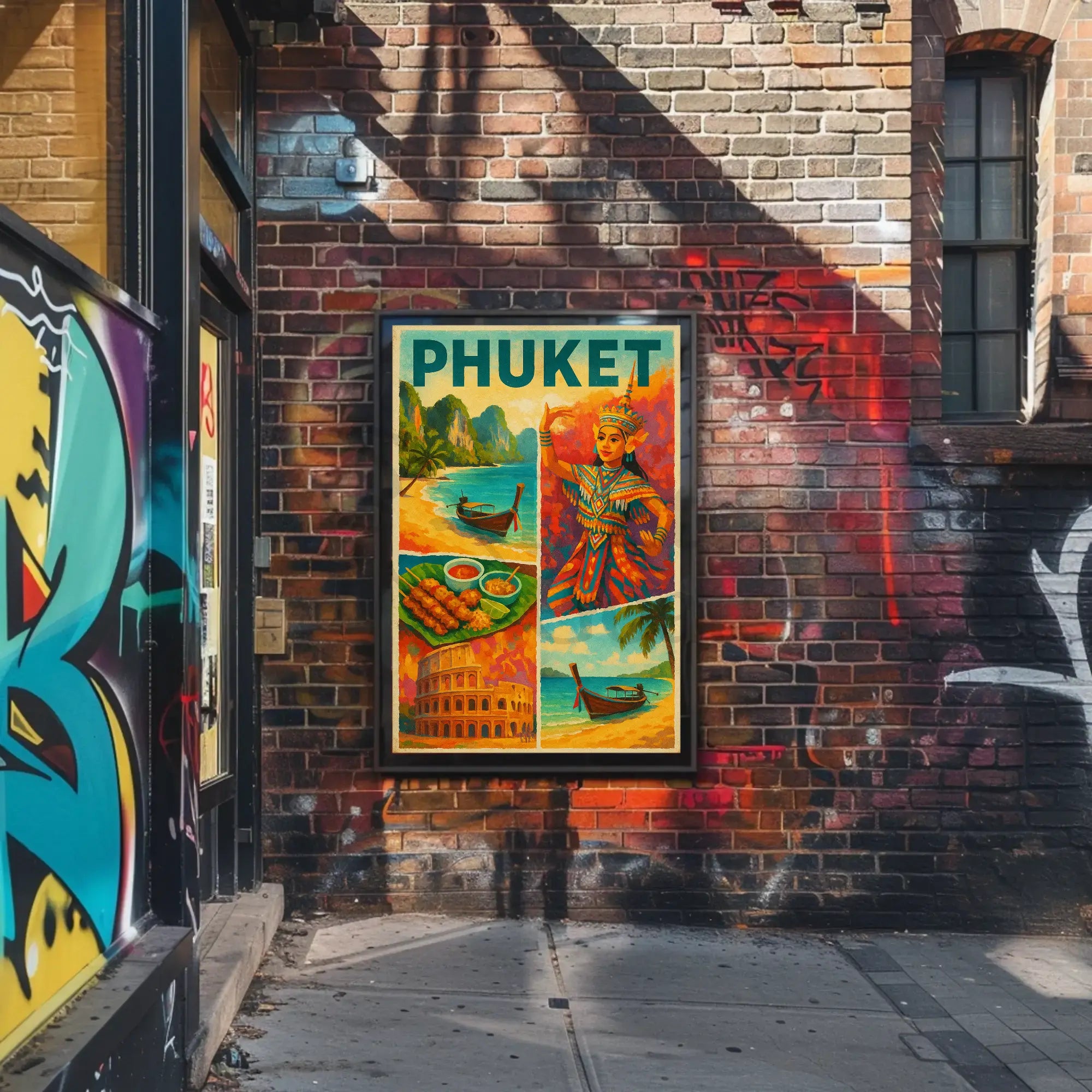 Vibrant Phuket Cultural Adventure Vintage Travel Poster PosterGoat