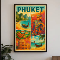 Vibrant Phuket Cultural Adventure Vintage Travel Poster PosterGoat