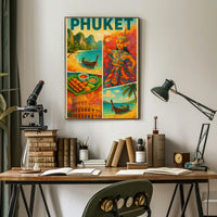 Vibrant Phuket Cultural Adventure Vintage Travel Poster PosterGoat