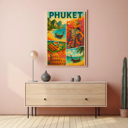 Vibrant Phuket Cultural Adventure Vintage Travel Poster PosterGoat