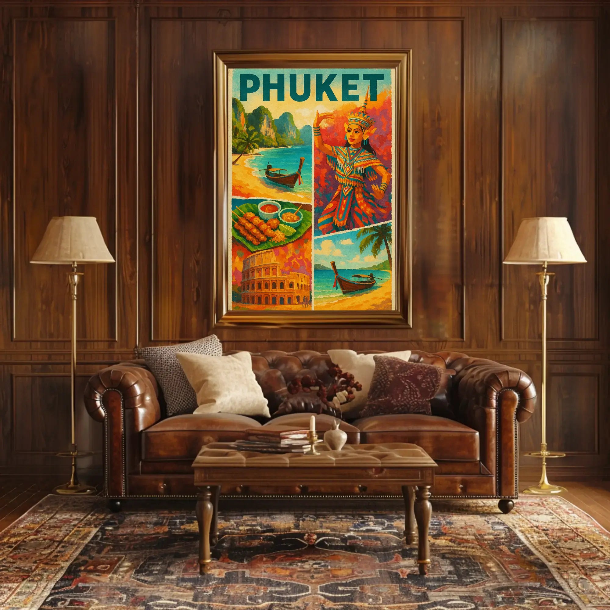 Vibrant Phuket Cultural Adventure Vintage Travel Poster PosterGoat