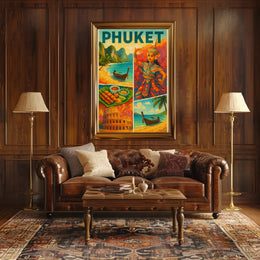 Vibrant Phuket Cultural Adventure Vintage Travel Poster PosterGoat