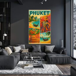 Vibrant Phuket Cultural Adventure Vintage Travel Poster PosterGoat