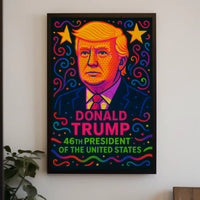 Vibrant Pop-Art Donald Trump Political Propaganda Poster PosterGoat
