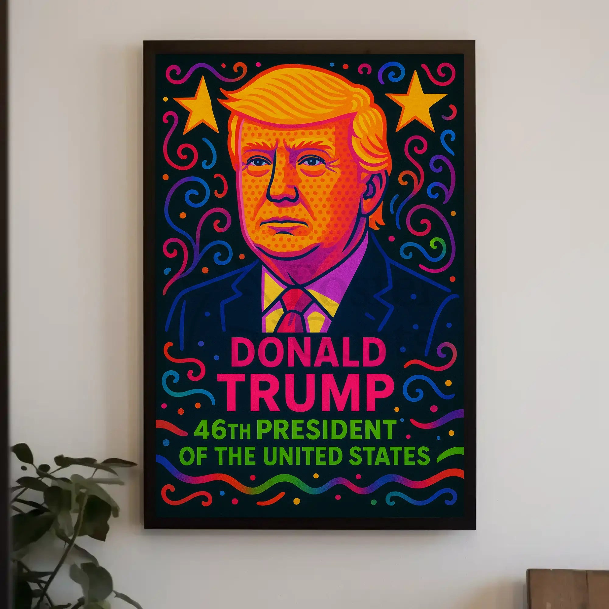 Vibrant Pop-Art Donald Trump Political Propaganda Poster PosterGoat