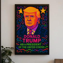 Vibrant Pop-Art Donald Trump Political Propaganda Poster PosterGoat