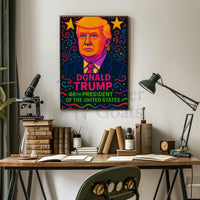 Vibrant Pop-Art Donald Trump Political Propaganda Poster PosterGoat