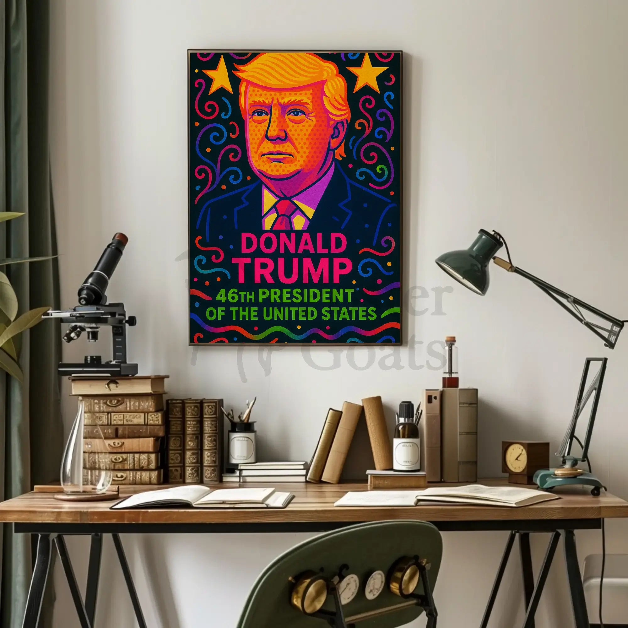 Vibrant Pop-Art Donald Trump Political Propaganda Poster PosterGoat