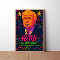 Vibrant Pop-Art Donald Trump Political Propaganda Poster PosterGoat