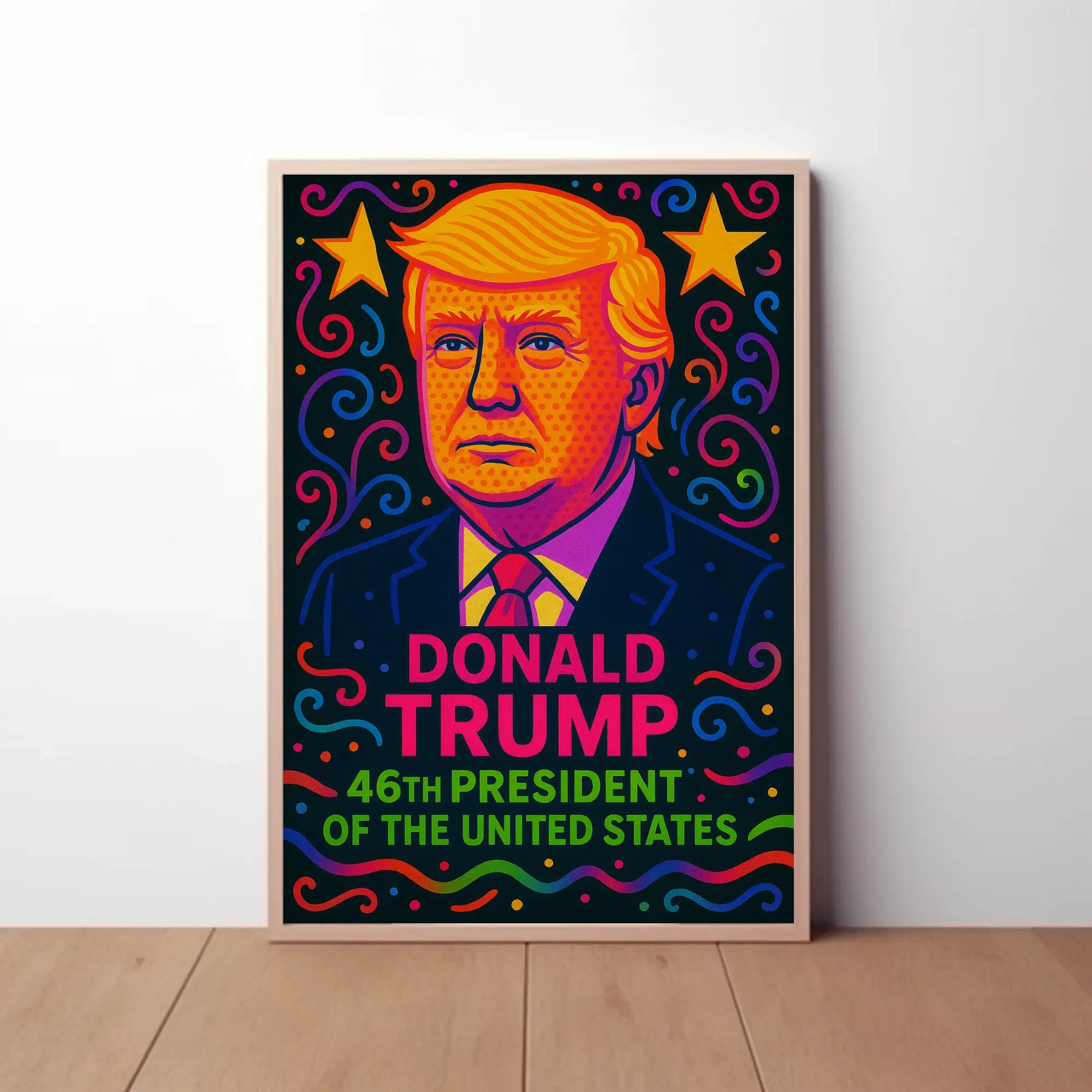 Vibrant Pop-Art Donald Trump Political Propaganda Poster PosterGoat