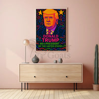 Vibrant Pop-Art Donald Trump Political Propaganda Poster PosterGoat