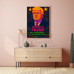 Vibrant Pop-Art Donald Trump Political Propaganda Poster PosterGoat