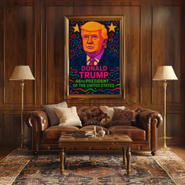 Vibrant Pop-Art Donald Trump Political Propaganda Poster PosterGoat