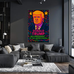 Vibrant Pop-Art Donald Trump Political Propaganda Poster PosterGoat