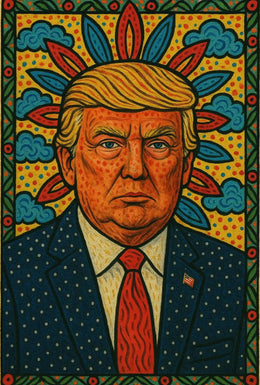 Vibrant Pop Art Style Portrait Artistic Poster PosterGoat