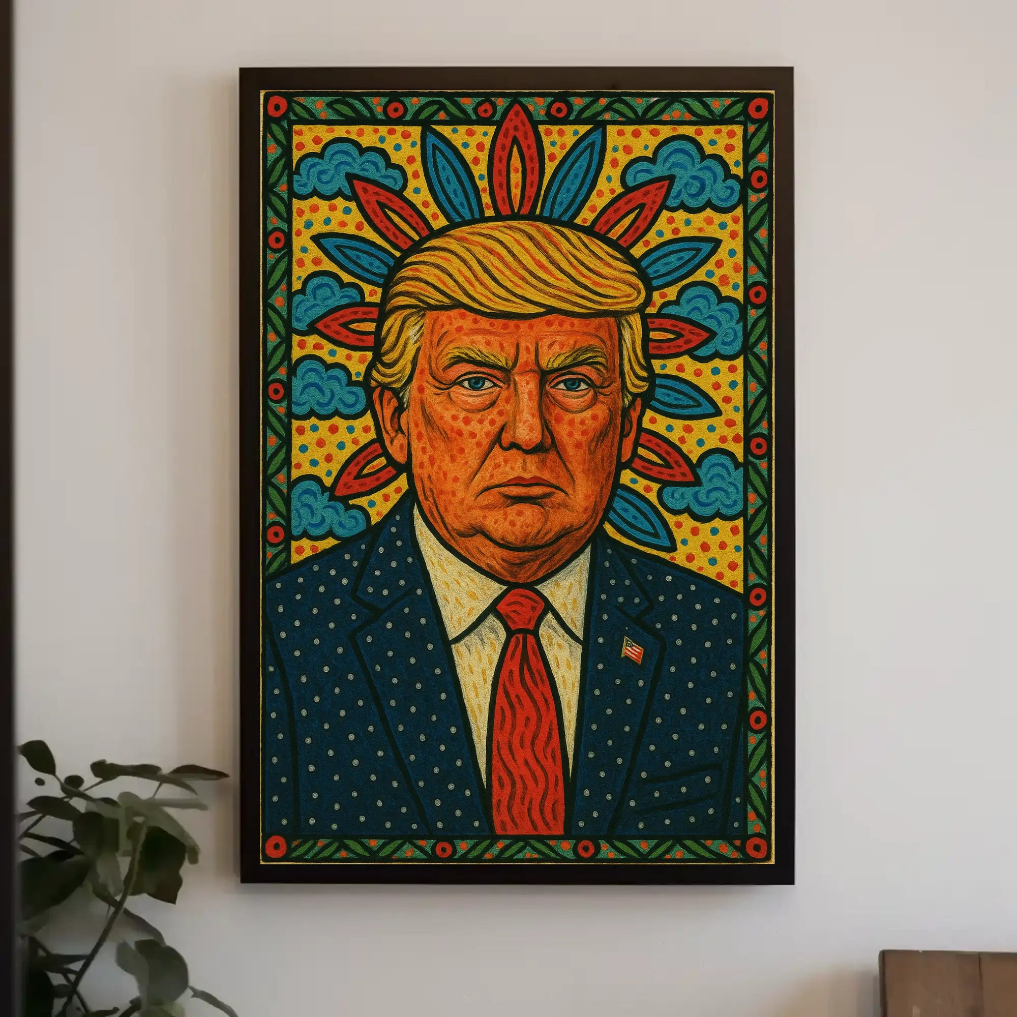 Vibrant Pop Art Style Portrait Artistic Poster PosterGoat