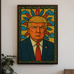 Vibrant Pop Art Style Portrait Artistic Poster PosterGoat