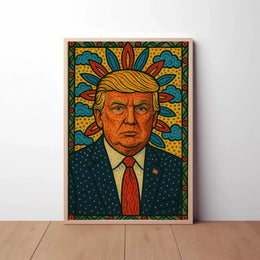 Vibrant Pop Art Style Portrait Artistic Poster PosterGoat