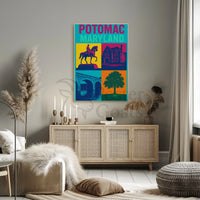 Vibrant Potomac Maryland Pop Art Travel Poster PosterGoat