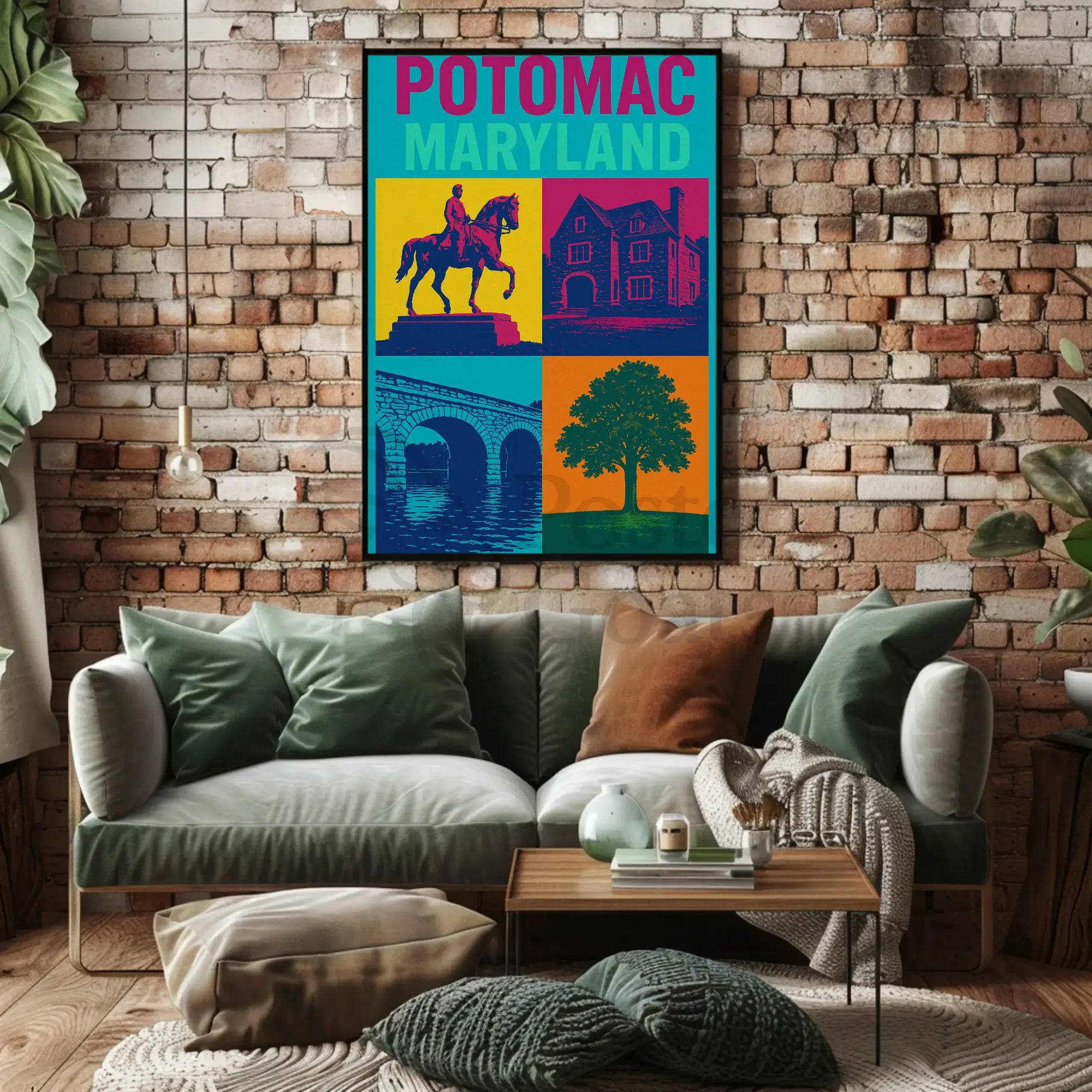 Vibrant Potomac Maryland Pop Art Travel Poster PosterGoat