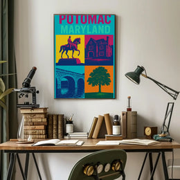 Vibrant Potomac Maryland Pop Art Travel Poster PosterGoat