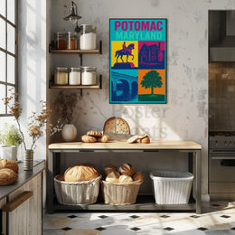 Vibrant Potomac Maryland Pop Art Travel Poster PosterGoat
