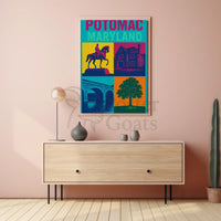 Vibrant Potomac Maryland Pop Art Travel Poster PosterGoat