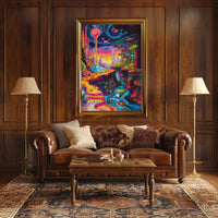 Vibrant Psychedelic Wonderland Extraterrestrial Scene Artistic Poster PosterGoat