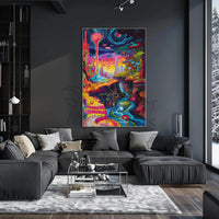 Vibrant Psychedelic Wonderland Extraterrestrial Scene Artistic Poster PosterGoat